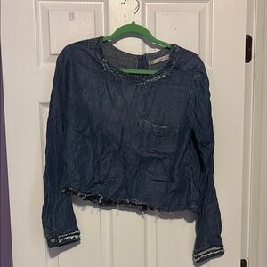 Blue Denim Long Sleeve Top